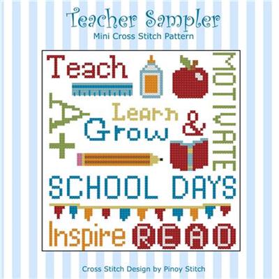 (image for) Teacher Cross Stitch Pattern Sampler